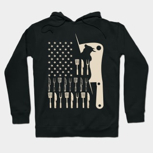 Butcher Butchery US American flag Fathers Day Gift Funny Retro Vintage Hoodie